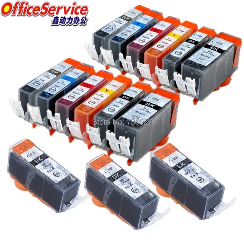 15X = 2 комплекта + 3BK PGI-525 CLI-526 PGI525 cli526 Совместимый картридж для Canon PIXMA MG6150 MG6250 MG8150 MG8250