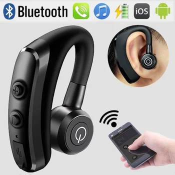 

New Wireless Bluetooth Earphone with Mic Voice Control Stereo Noise Cancellation Handsfree Business Headset for Smart Phone
