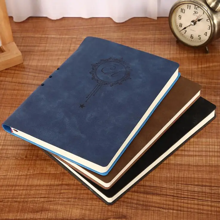 1PC Vintage PU Leather A5 Business Notebook Agenda Planner Schedule Journals Hard Cover Sketchbook Notepad Memo Book