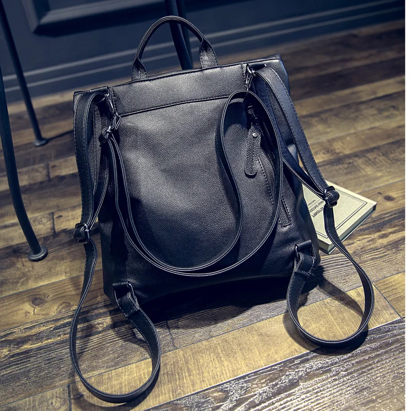 blau Hochwertige Studenten 2017 Schultaschen grau Casual Leder Reisetasche Damen Für Vintage Rucksäcke Mädchen Frauen Schwarzes Jugendliche wxCCTFI6q
