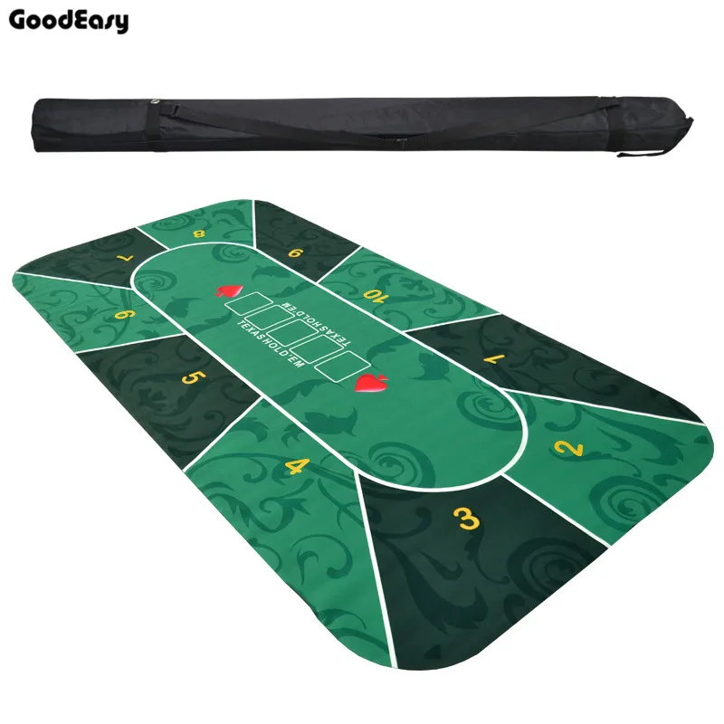 2.4m Deluxe Suede Rubber Texas Hold'em Poker Tablecloth with Flower