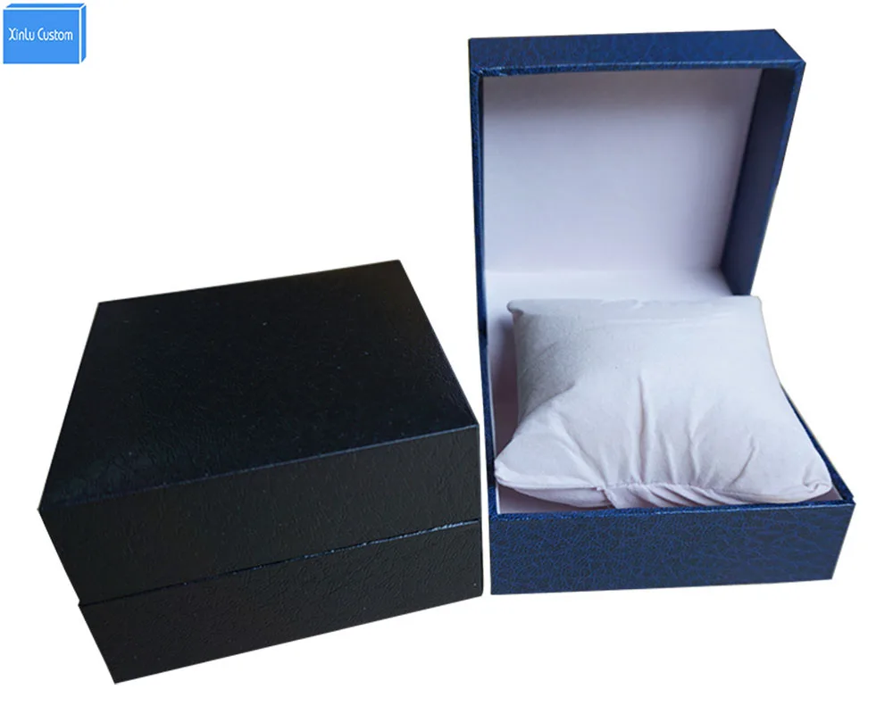 Watch Box Black/Blue Wholesale Plastic Paper Hour Accept Design Gift Promotion Event Case Custom logo Factory | Наручные часы