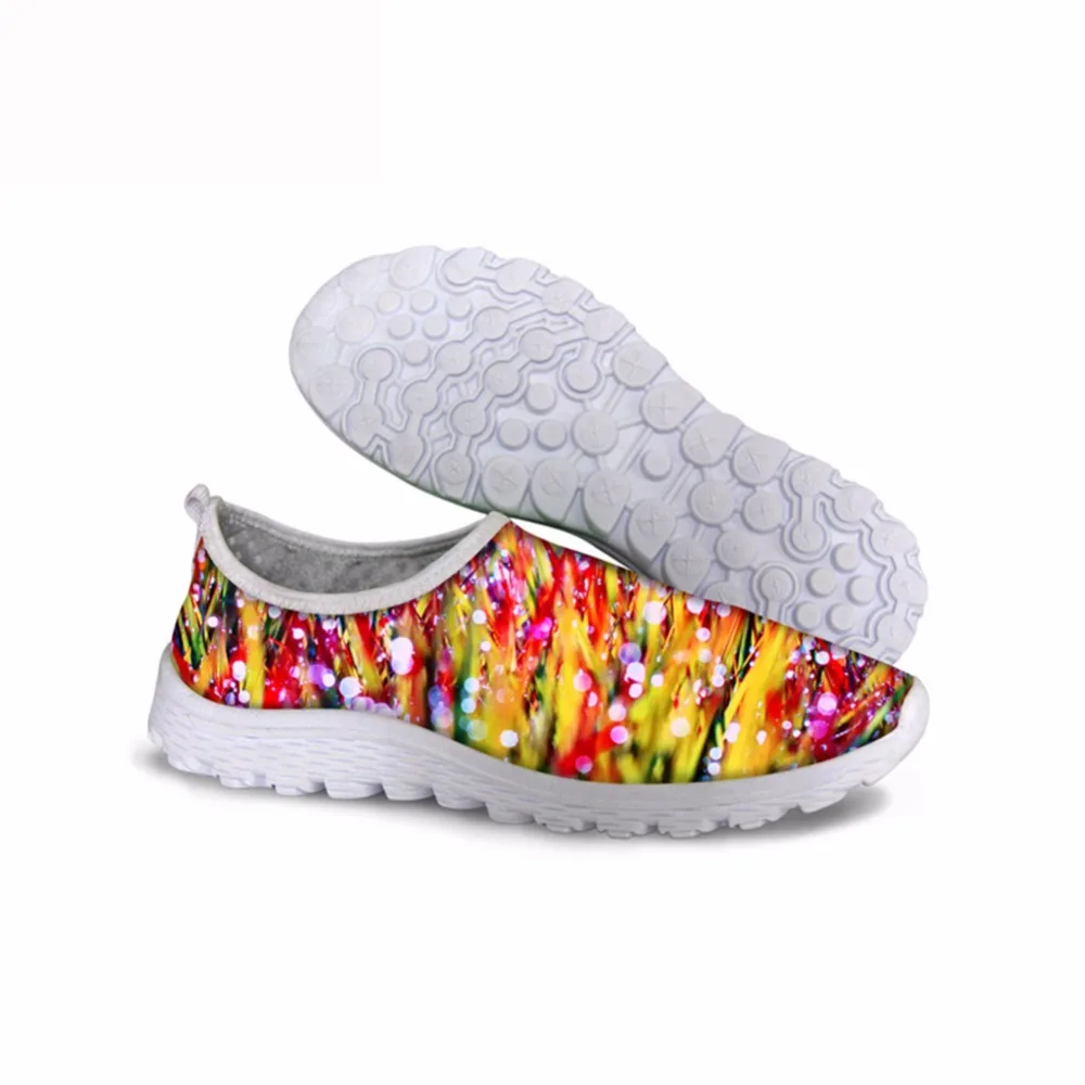 

Noisydesigns Colorful background inkjet spring summer air mesh slip-on 2018 fashion designed Customized women shoes gym training
