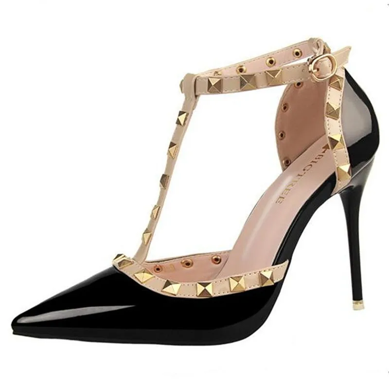 Escarpins femme 2018 туфли лодочки на тонком каблуке с пряжкой ремешке Женская офисная