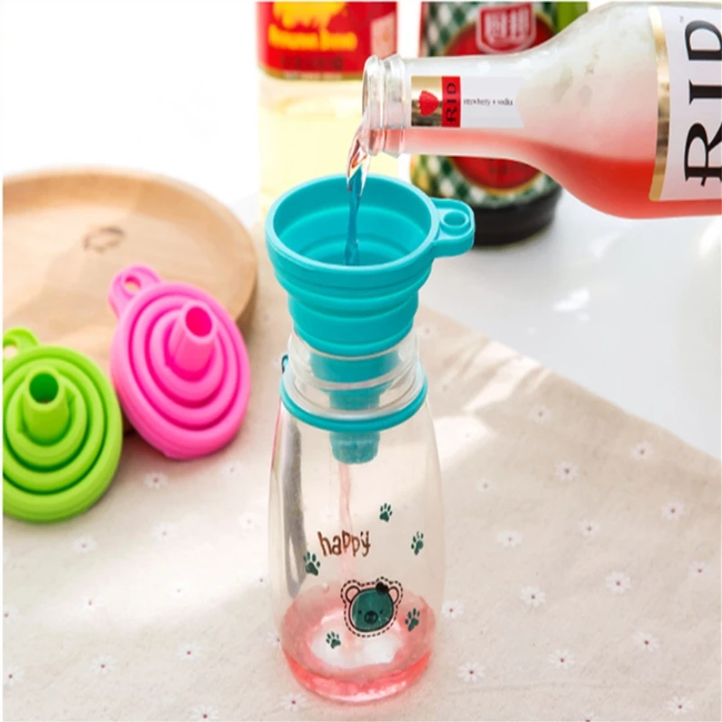 

Mini Silicone Gel Foldable Collapsible Style Funnel Hopper Kitchen Cooking Tools Accessories Gadgets