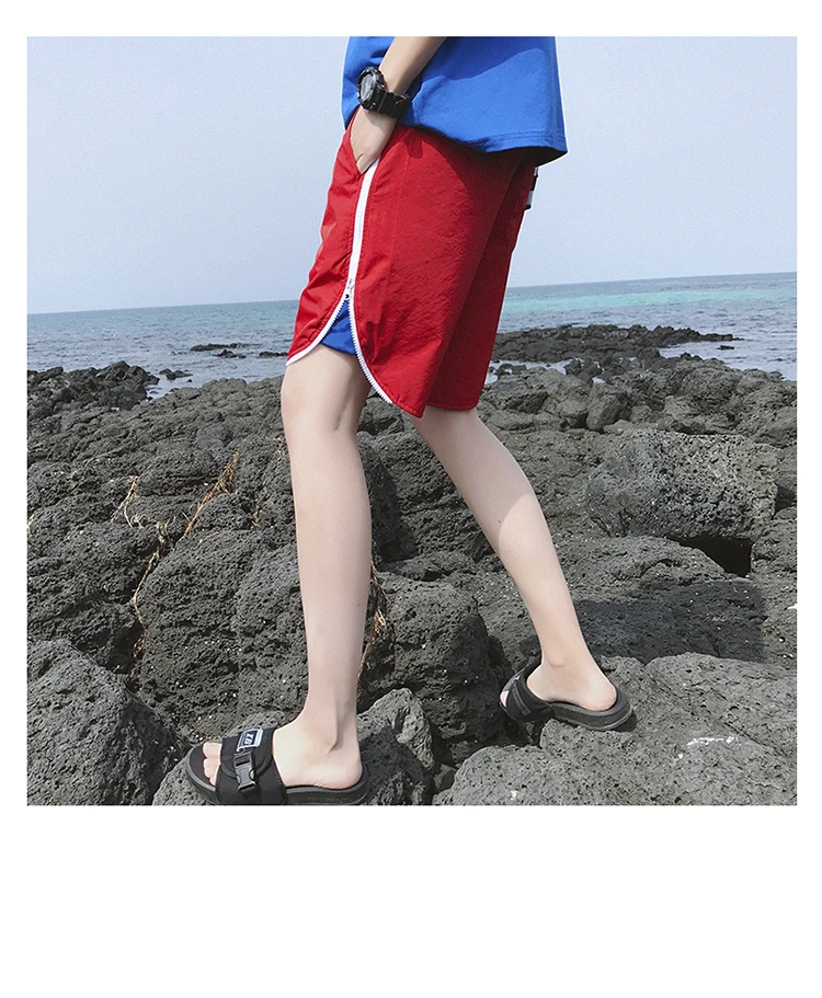 Новые летние модные корейские воздухопроницаемая комфортная обувь с боковой молнией Дизайн хип-хоп Уличная шорты Для мужчин эластичный
