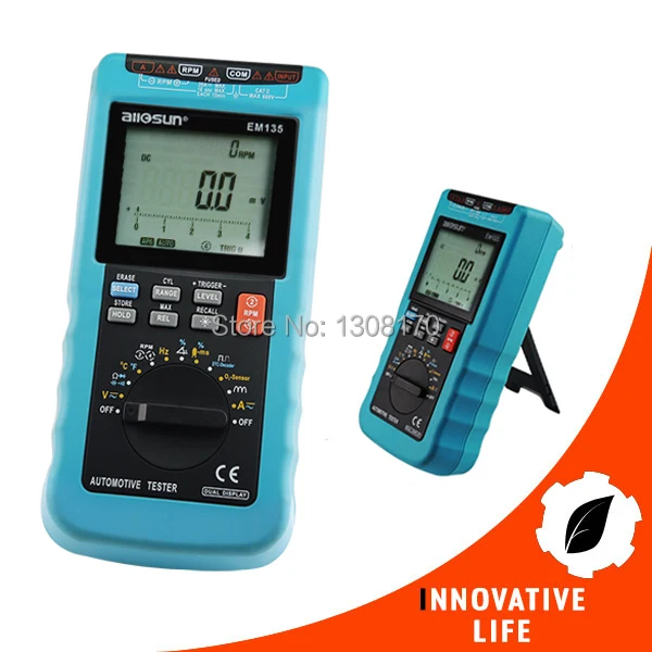 

Automotive Digital Multimeter Scan Car Truck Engine Analyzer RPM AC DC Voltage Current Resistance Diode Duty Cycle Dwell Angle