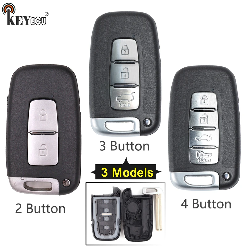 

KEYECU for Hyundai Equus Genesis Veloster Elantra Sonata Replacement Flip Folding Remote Car Key Shell Case Fob 2/3/4 Button