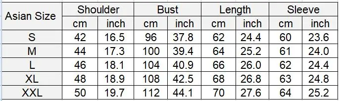 Harrington Jacket Size Chart