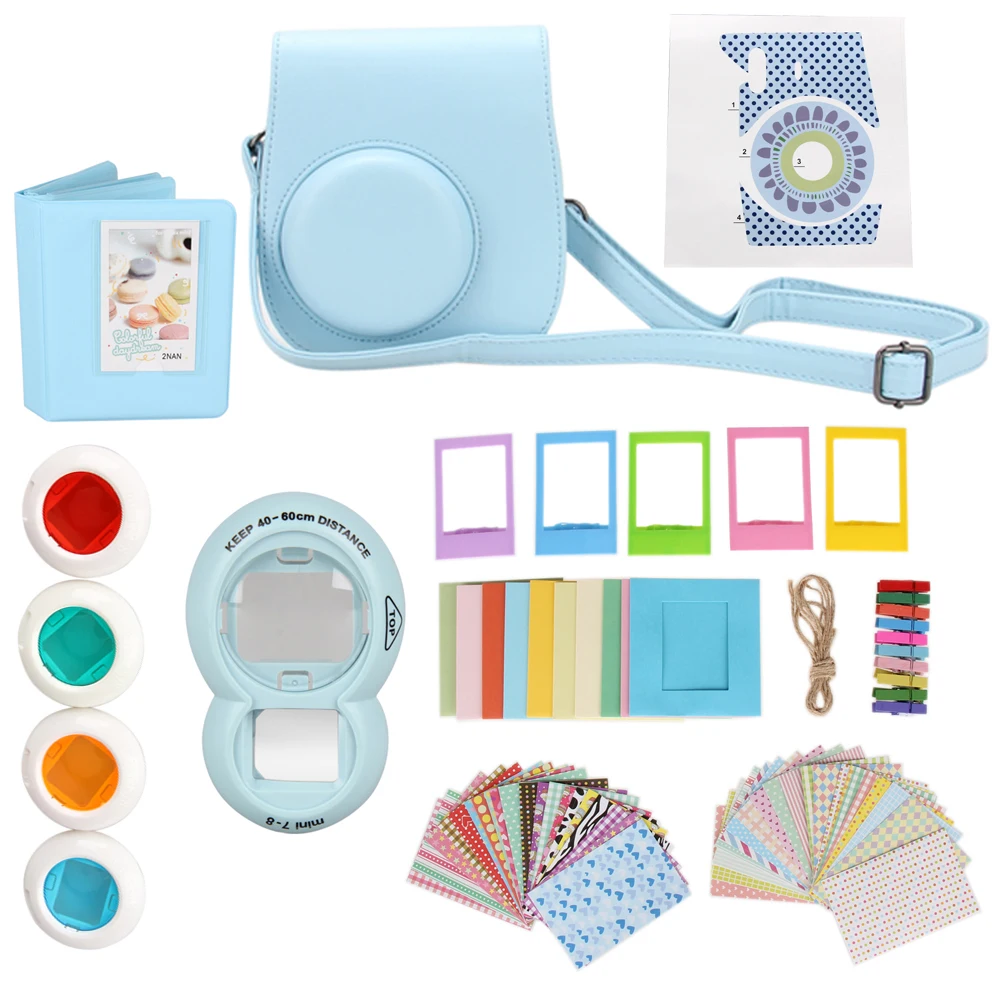 9 in 1 Instant Film Camera Accessory Camera Bag Close-up Selfie Lens Album Bundles Decor Stiker Kit for Fujifilm Instax Mini 8 camera : image 9 in 1 Instant Film Camera Accessory Camera Bag Close-up Selfie Lens Album Bundles Decor Stiker Kit for Fujifilm Instax Mini 8 camera