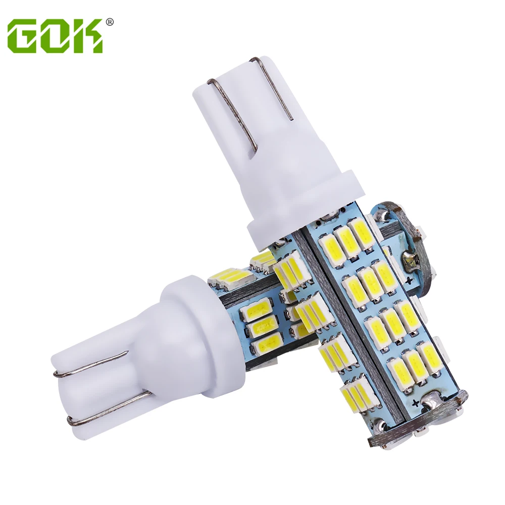 

100pcs/lot + T10 W5W led light 54smd 168 194 t10 54led 3014 SMD LED Bulb Lamp White Color Indicator Light Parking Lamps White