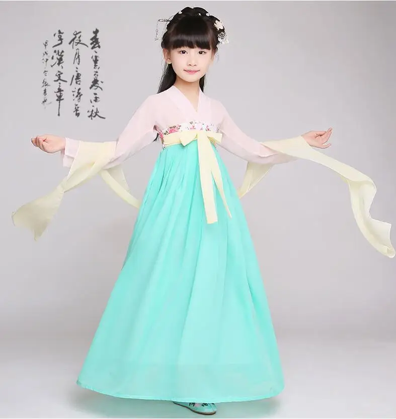 

girls traditional chinese traditional tang hanfu dress child clothing cosplay kids children fairy dance ancient chinese costume