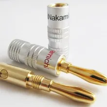 500 шт. 24 K золотой динамик Nakamichi винт аккустическая вилка типа «банан» разъем