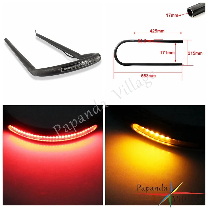 

Motorcycle Steel Upswept Tracker End Seat Hoop Frame Loop w/ LED Brake Light for Honda BMW R90 R80 R100 YAMAHA SR125 250 400 500