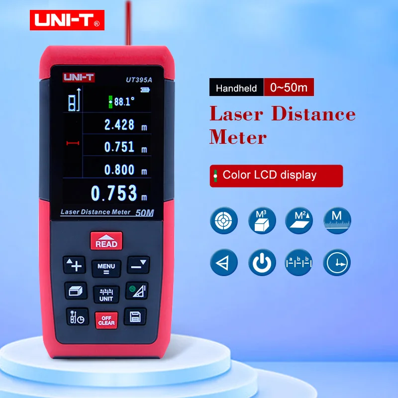 

UNI-T UT395A Professional Laser Distance Meters 50M Laser Range finder Digital range finder Measure Area/volume Tool