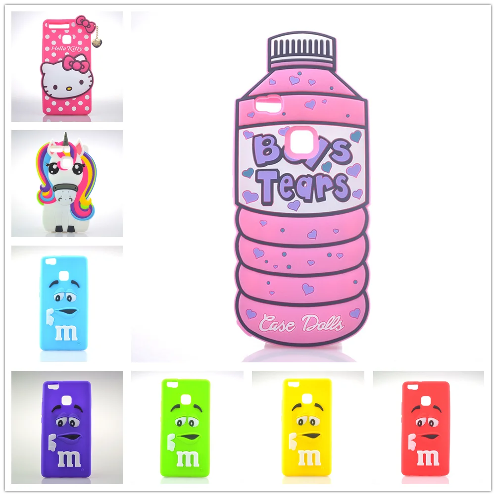 

For Huawei P9 P9 lite Case Unicorn Cat Bottle Soft Silicone Cell Phone Cases Covers