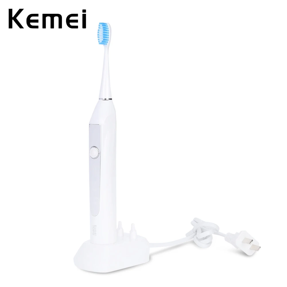 

Kemei993 Acoustic Wave Electric Toothbrush Rechargeable Charging Base included Brochas For Family Three-speed Adjustment Brochas
