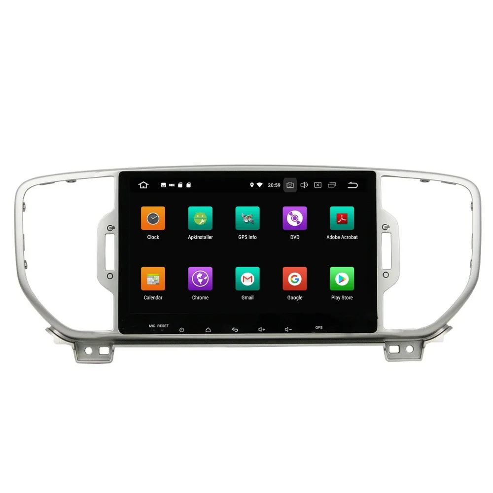 Discount Octa Core 2 din 9" Android 8.0 Car Stereo DVD Player for Kia Sportage 2016 4GB RAM Car Radio GPS WIFI Bluetooth 32GB ROM USB DVR 3