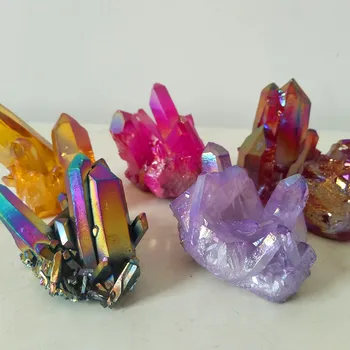 

A 284g natural crystal cluster Plated crystals wand point mineral specimen quartz wand point chakra healing stones