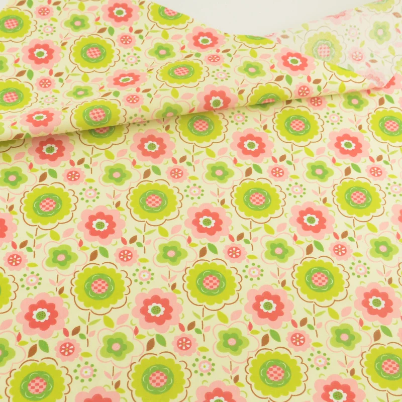 Ткань стеганая домашний текстиль ретро Цветочная хлопчатобумажная ткань швейная ткань Ремесленная Teramila ткани Tecido лоскутное постельное белье украшения