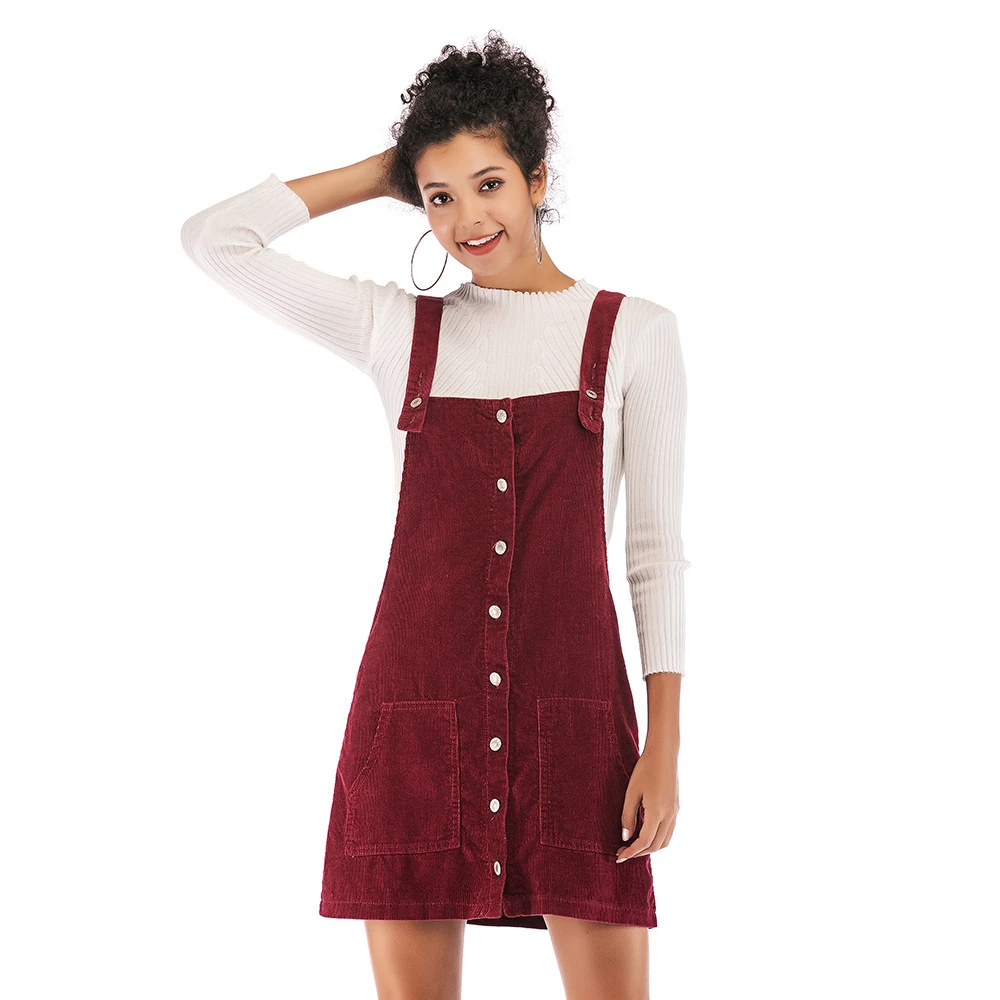 maroon overall dress outfit