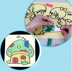16*12 см 1 упак. Для детей Игрушки для рисования ПЕСОК КАРТИНЫ Малыш DIY ремесла Образование игрушка шаблон случайный Искусство установить
