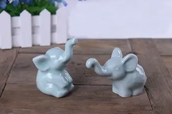 

tea pet mini white ceramic elephant home decor crafts room decoration ceramic ornament porcelain animal figurines