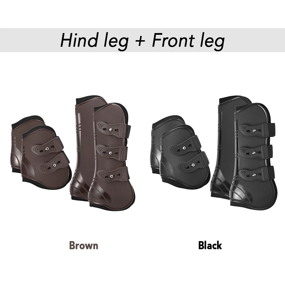 2/4PCS Front Hind Leg Boots Adjustable Horse Leg Boots Equine Front Hind Leg Guard Equestrian Tendon Protection Horse Hock Brace