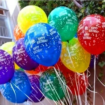 

100Pcs Printed Happy Birthday Balloons 12inch 3.2g Latex Round Colorful Balloon Birthday Party Decoration Balloon Happy Birthday