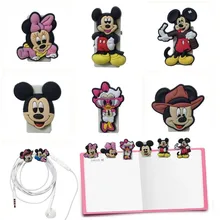 5 шт. Микки мультфильм Мини Bookmarks для книг школьные офисные поставки милые скрепки Минни USB кабель для телефона зажимы DIY подарок