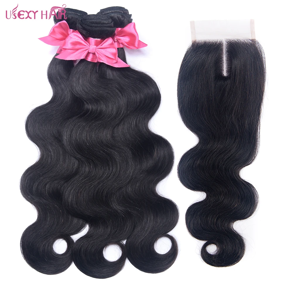 USEXY HAIR 13 x 4 Lace Frontal Closure with Bundles Brazilian Body Wave Human Hair Bundles with Lace Closure USEXY HAIR 13 x 4 Lace Frontal Closure with Bundles Brazilian Body Wave Human Hair Bundles with Lace Closure