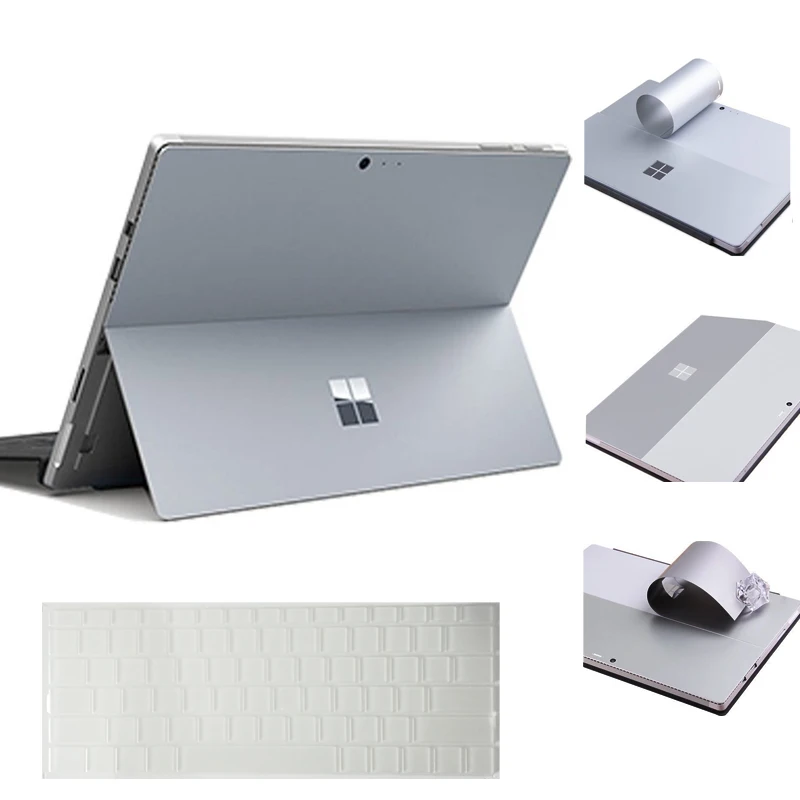 Для microsoft New Surface Pro задняя крышка наклейка для ноутбука, ТПУ Клавиатура кожи против царапин пузырьковый свободный компьютер съемный тонкий