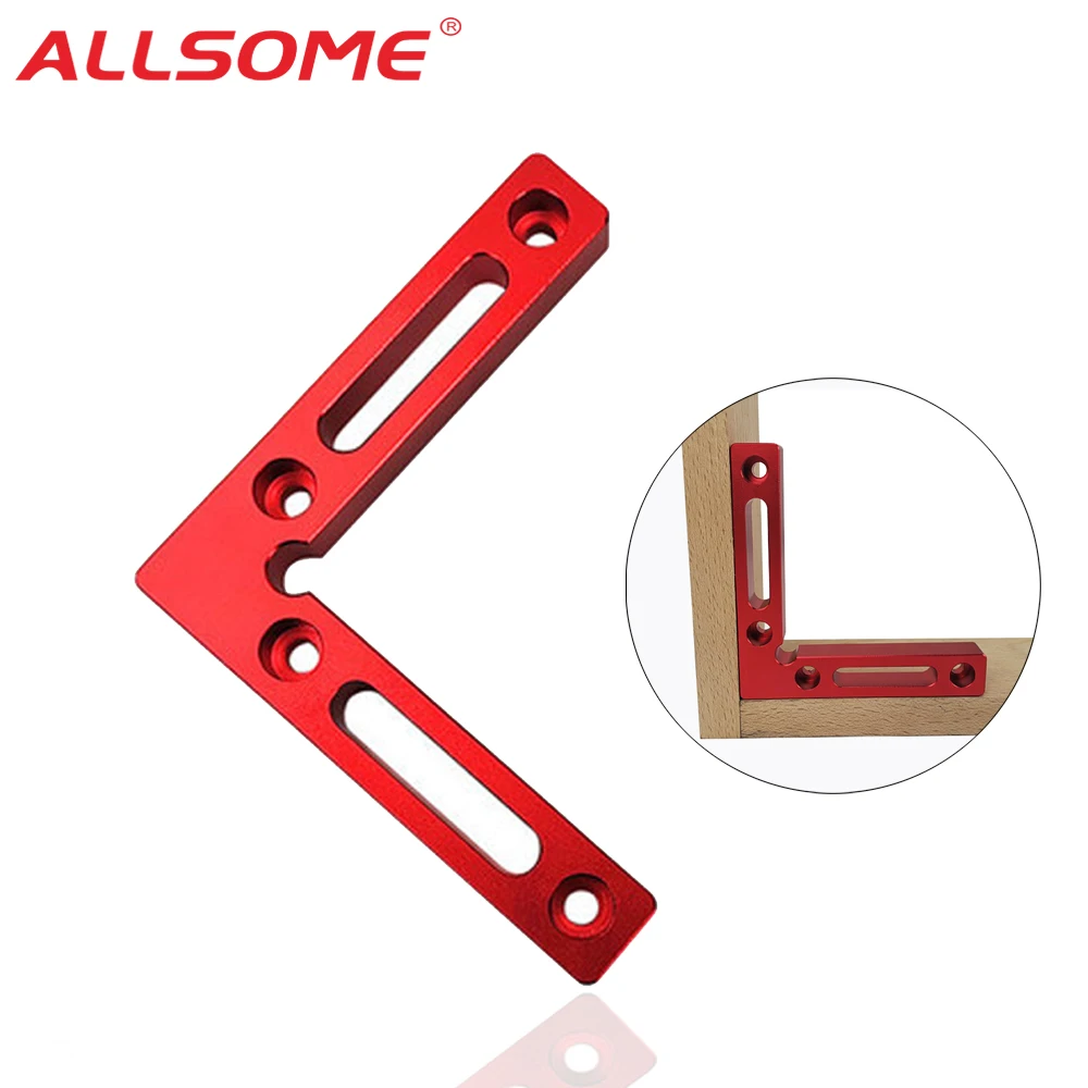 

Allsome Aluminium Alloy Right Angle Shape 90 Degree Corner Clamp Woodworking drilling Tool Metal Welding Fixing Tools