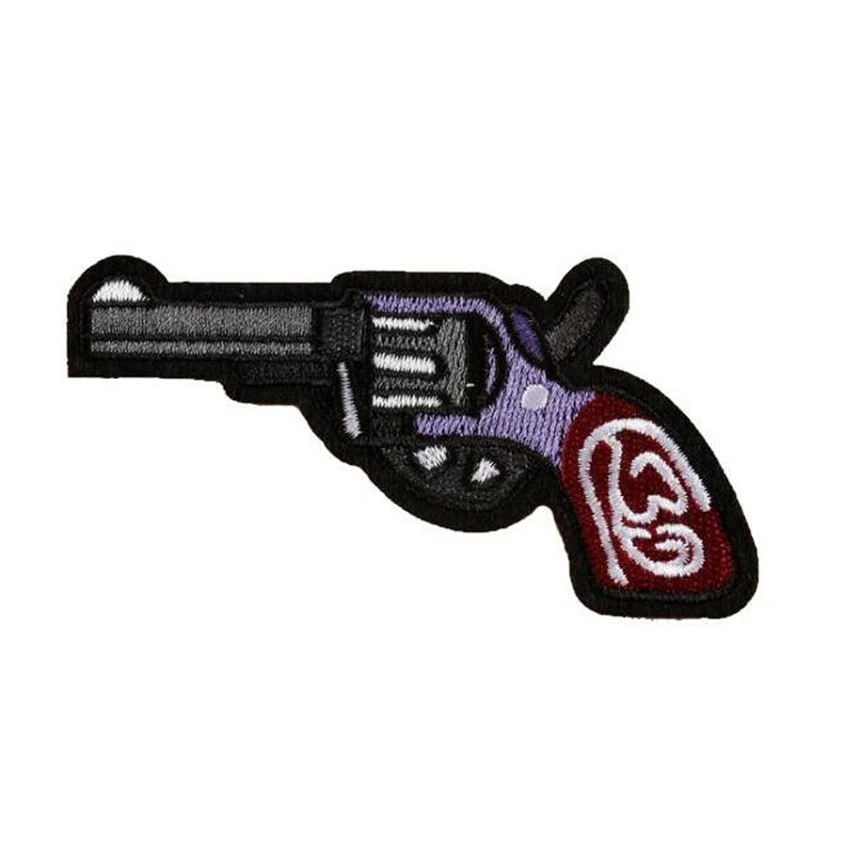 1Pcs Gun Pistol Embroidered Patch for Clothing Iron Sewing Applique