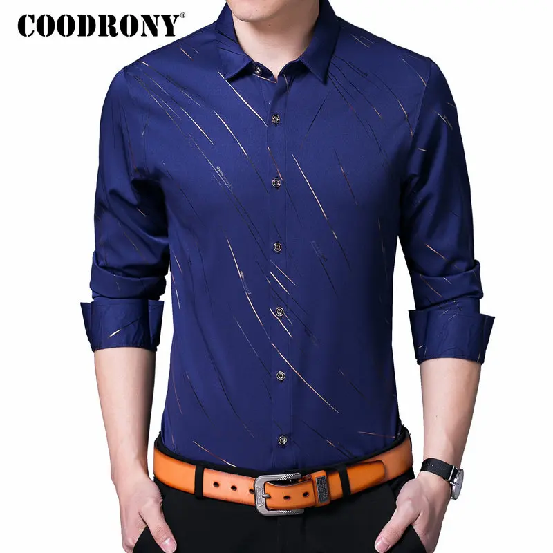 COODRONY Casual Shirts Long Sleeve Shirt Men Dress Brand Clothes Autumn New Arrivals Cotton Camisa Masculina Plus Size 8742