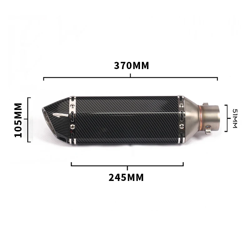 Универсальный 38-51 мм глушитель выхлопной трубы мотоцикла со съемным дБ убийца побега окрашенные углеродного волокна 310 370 470 570