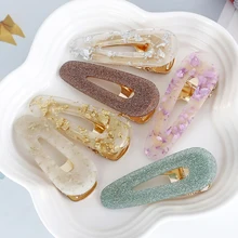 1 шт./компл. модные гладкие Мрамор Bling ацетата целлюлозы зажим для волос для Для женщин Элегантные корейские туфли-лодочки, дизайн цинковый шпилька для волос из сплава металлов для Для женщин