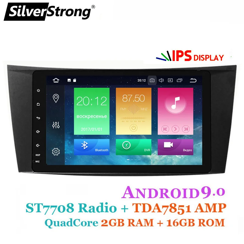 

SilverStrong IPS matrix Android9.0 8inch Quad Core Car GPS for Mercedes W211 E class with Radio WIFI Bluetooth option DAB DVR