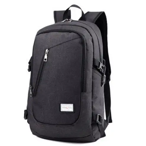 Рюкзак для ноутбука с usb зарядкой, школьная сумка, сумка для взрослых, Студенческая сумка, деловой рюкзак, мужской унисекс Водонепроницаемый рюкзак для путешествий - Цвет: Black