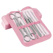 8 шт инструмент для удаления угрей комплект Нержавеющая сталь прыщи комедоны, акне иглы Пинцет инструмент для удаления экстрактор для угрей уход за кожей лица Уход за кожей