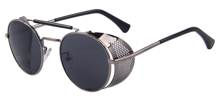 MERRY'S Женские Ретро дизайнерские круглые стимпанк Солнцезащитные очки Oculos de sol UV400 - Цвет линз: C02 Gray