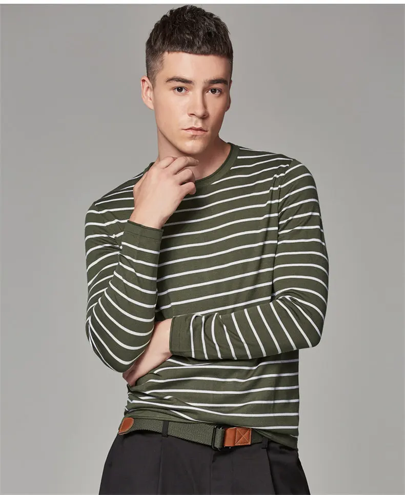 Autumn Sweater T Shirt Men Striped O Neck Male Sweater Pullovers Hight Quality Thin Knitted Tshirt 2018 Spring Winter Brand Muls-0