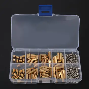 

180pcs M2.5 Copper Hex Standoff Isolation Column with M2.5*6 Cross Head Screw&M2.5 Hex Nut Set