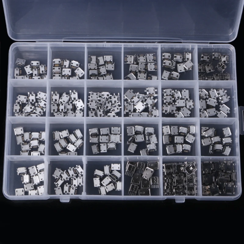 

240 Pcs/box 24 Models Micro USB Connector Socket Jack USB Connectors Set Smart Laptop For MP3/4/5 Lenovo ZTE Huawei Nokia