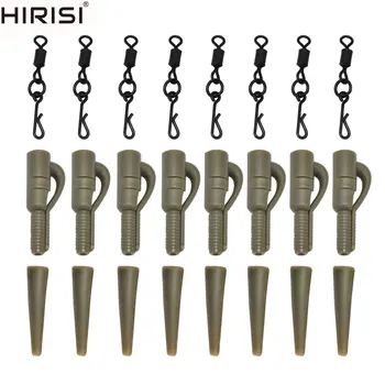 

45pcs Carp Fishing Accessories Terminal Tackle Carp Safety Lead Clips with Pins +Tail Rubber Tubes + Quick Change Swivel