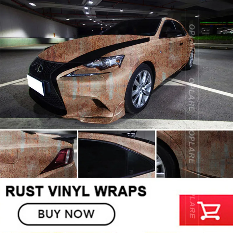 

real Effect 1.52x 20/30m rust Vinyl Film Auto Wraps Vinyl Film No Residual Glue Rust Vinyl Car Wrap free