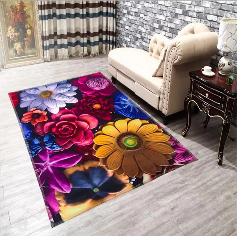 

120 X 180CM Colorful 3D hd Vivid Print Floor Carpet Fur Rugs and Tapis Novelty Home Decoration Carpets For Living Room Carpet