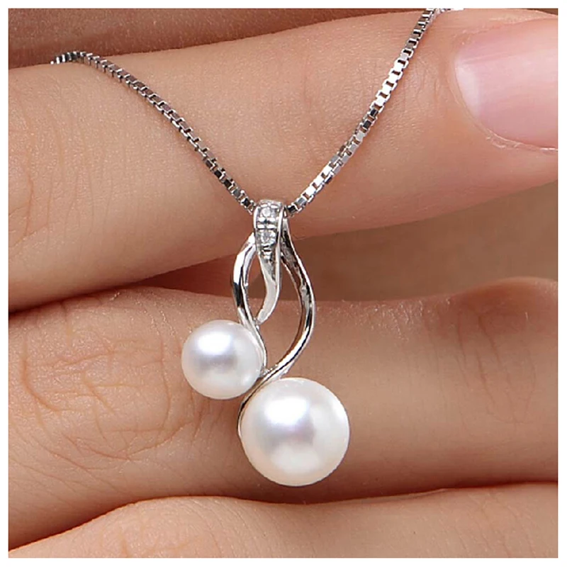 Женское ожерелье из серебра 925 пробы с натуральным жемчугом|necklaces pendants 925|necklace silver