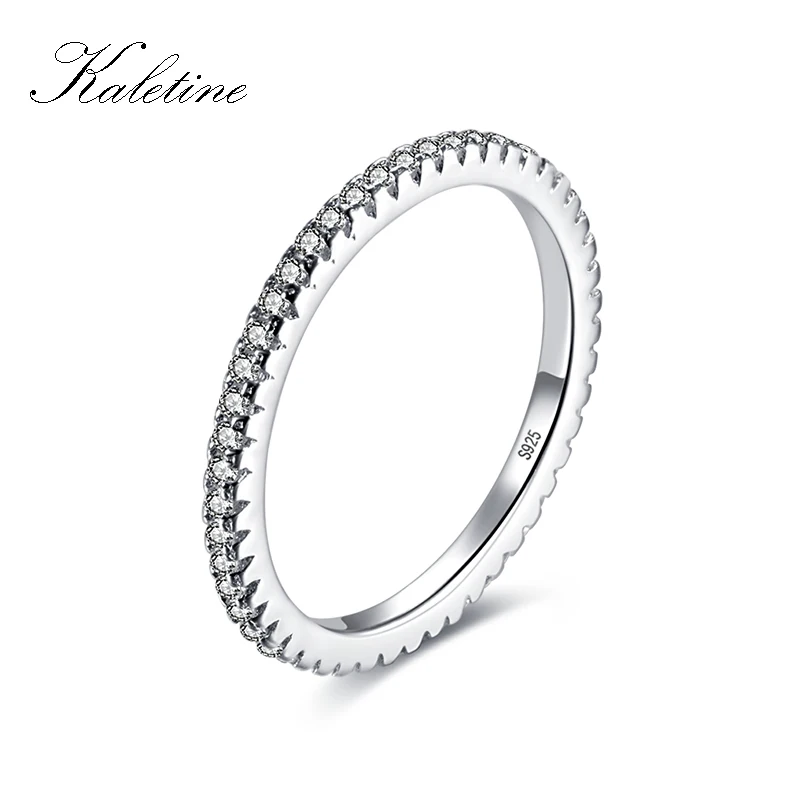 

KALETINE Luxury Ring 925 Sterling Silver Women Men Clear CZ White Gold Color Finger Rings for Women Silver Jewelry Gift KLTR031