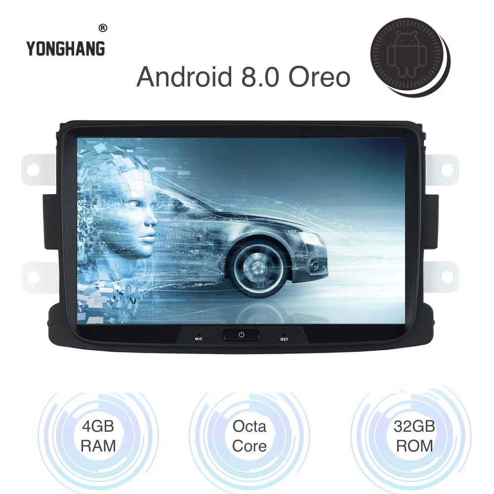 

Car Radio GPS Android 8.0/7.1 for Renault Duster Dacia Sandero Duster Captur Lada Xray 2 Logan 2 Navi 8-Core WIFI BT SWC USB AUX